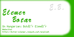 elemer botar business card